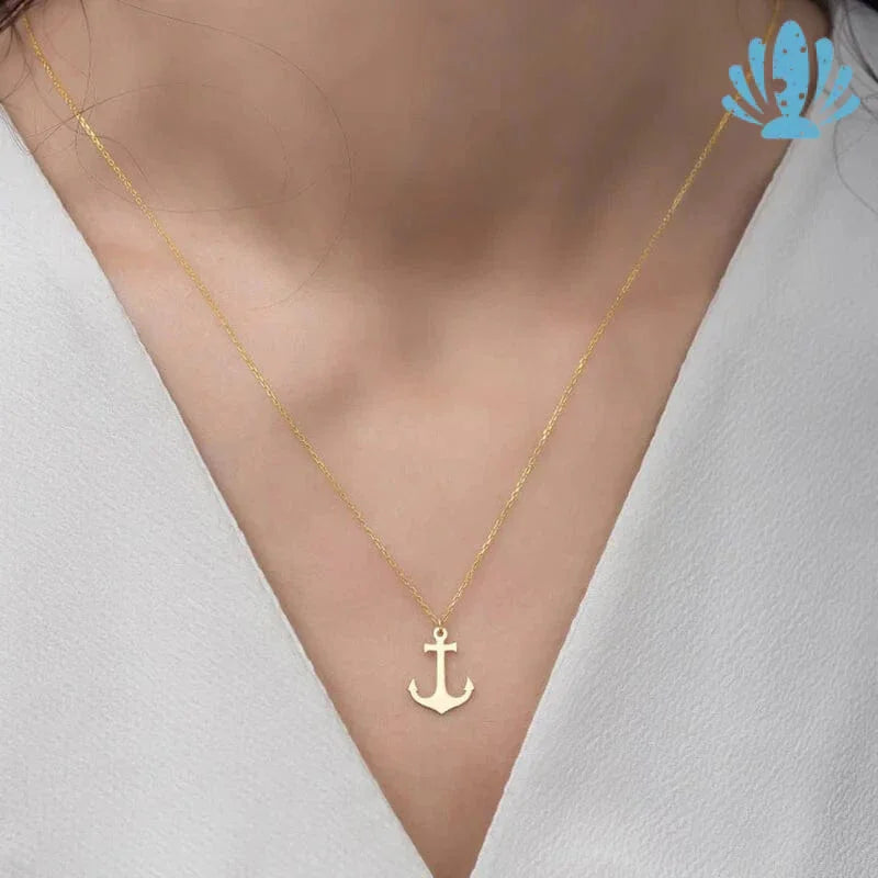 Anchor necklace gold