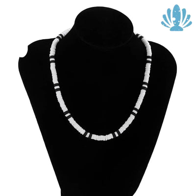 Black and white puka shell necklace