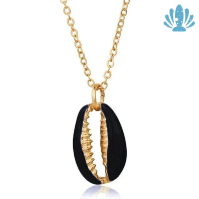 Black cowrie shell necklace
