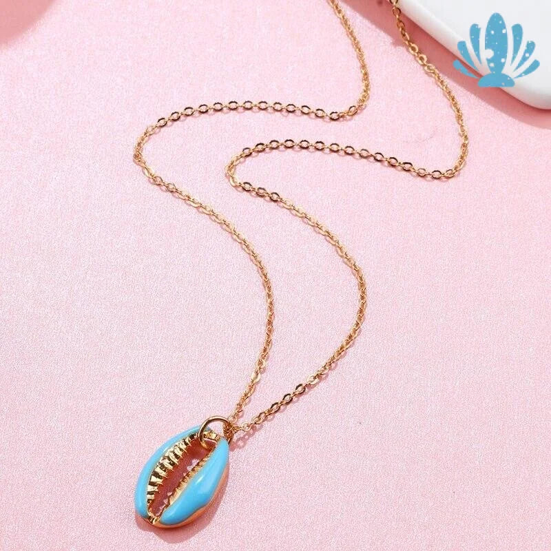 Blue puka shell necklace