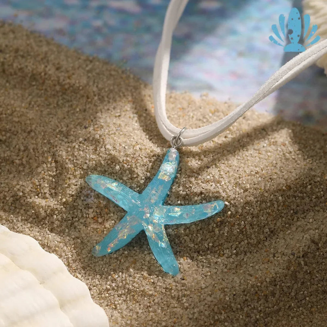 Blue starfish necklace