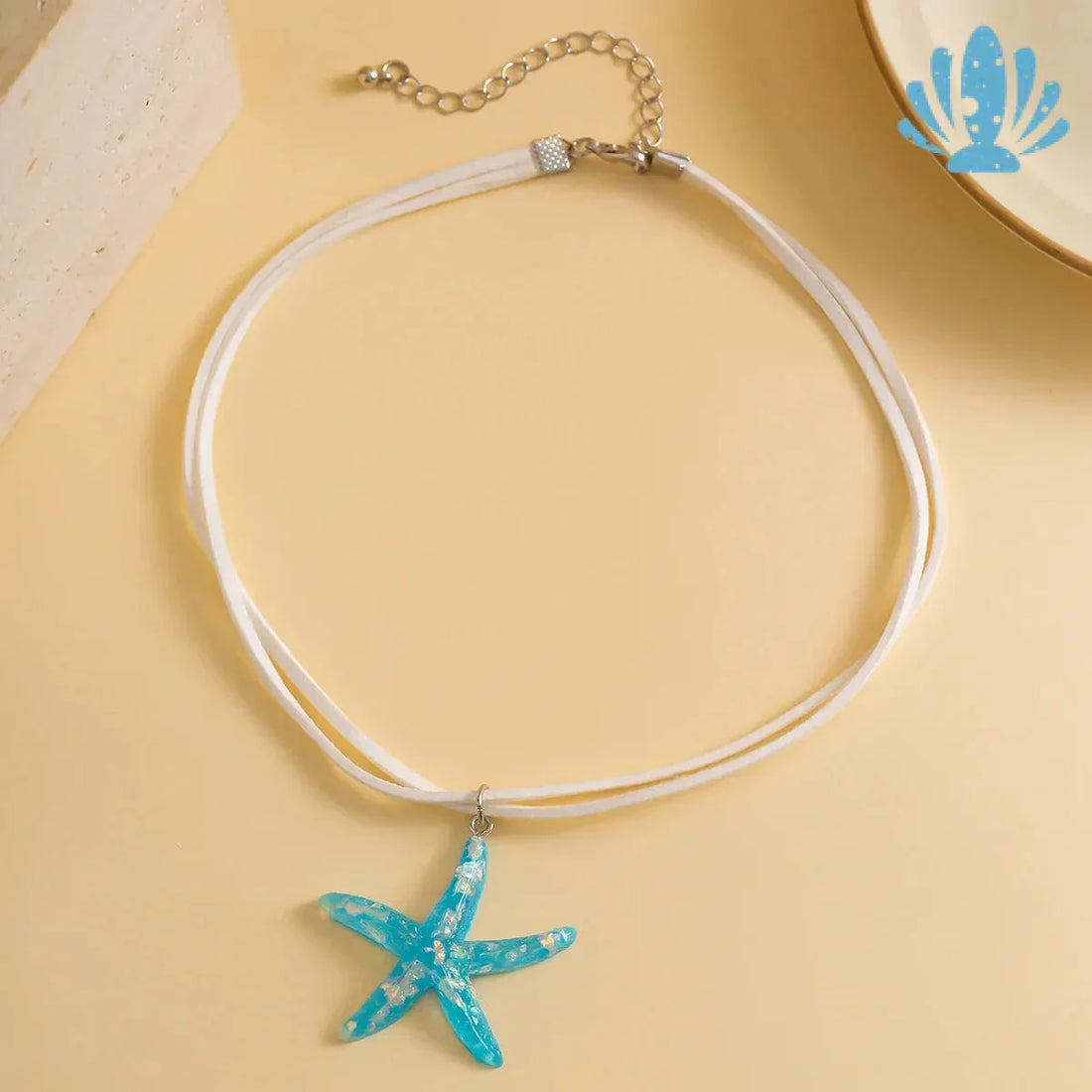 Blue starfish necklace