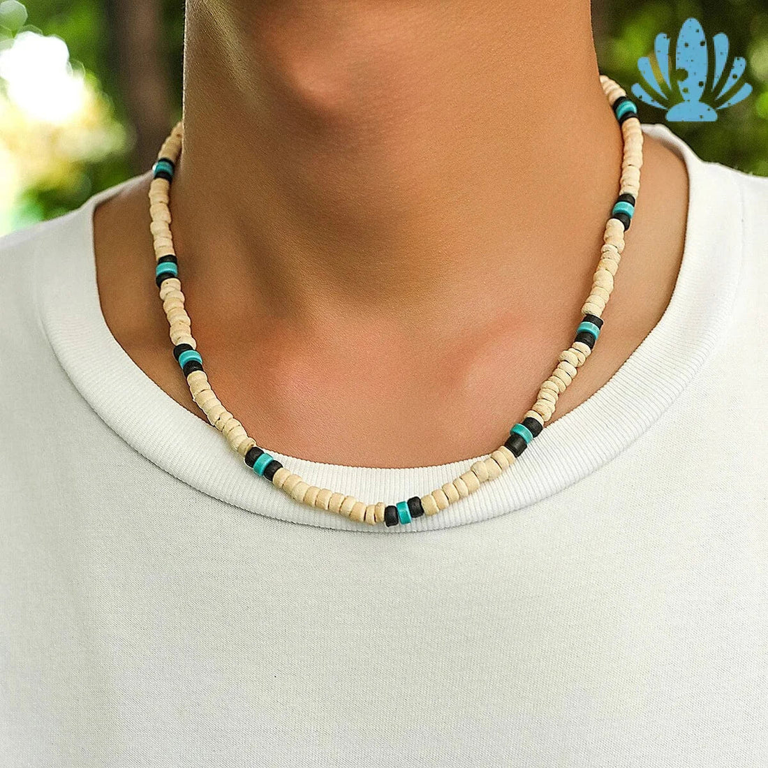 Blue surfer necklace