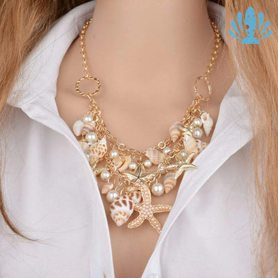 Boho cowrie shell necklace