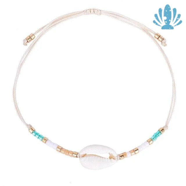 Cowrie shell ankle bracelet