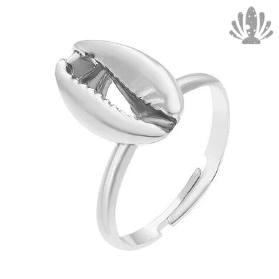 Cowrie shell ring silver