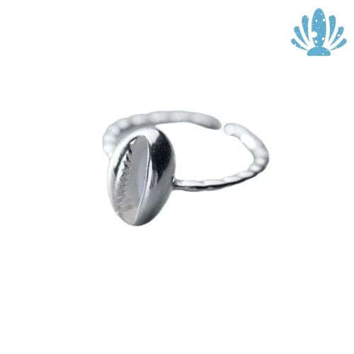 Cowrie shell ring sterling silver