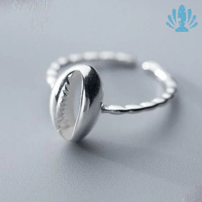Cowrie shell ring sterling silver