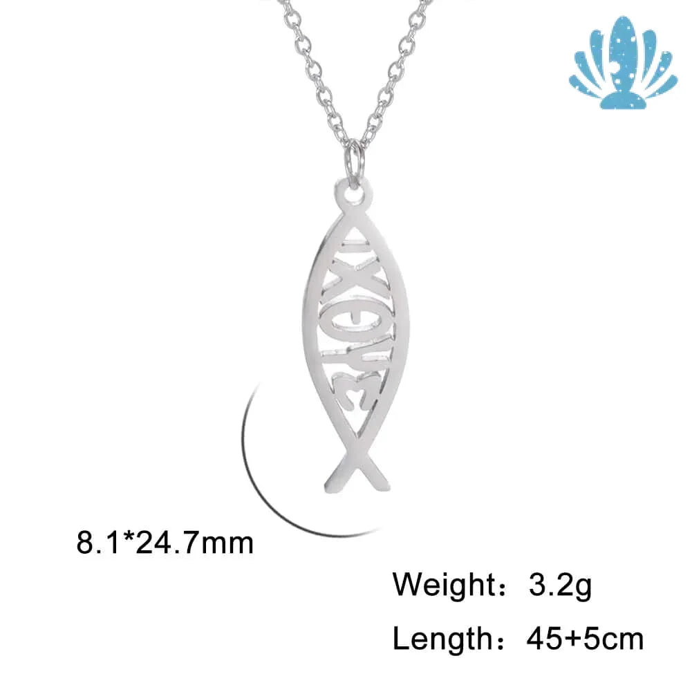 Fish necklace silver