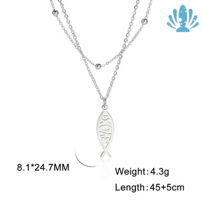 Fish necklace silver
