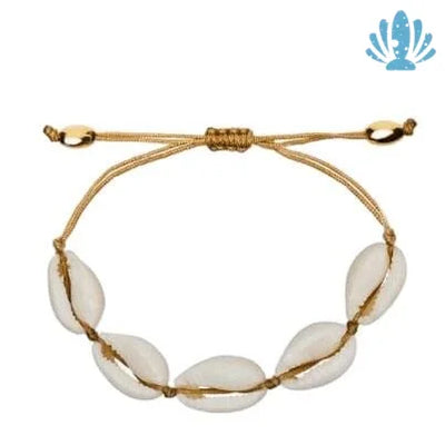 Gold bracelet with seashells