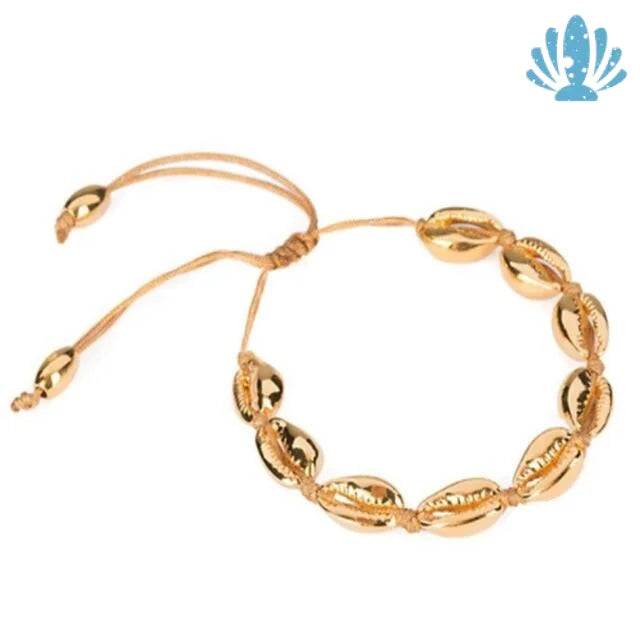 Gold puka shell bracelet