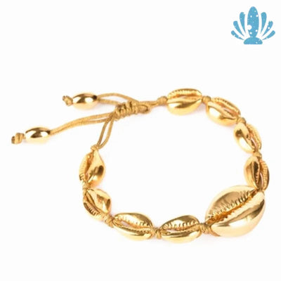 Gold puka shell bracelet