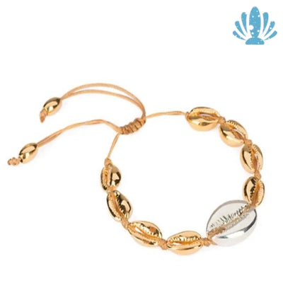 Gold puka shell bracelet