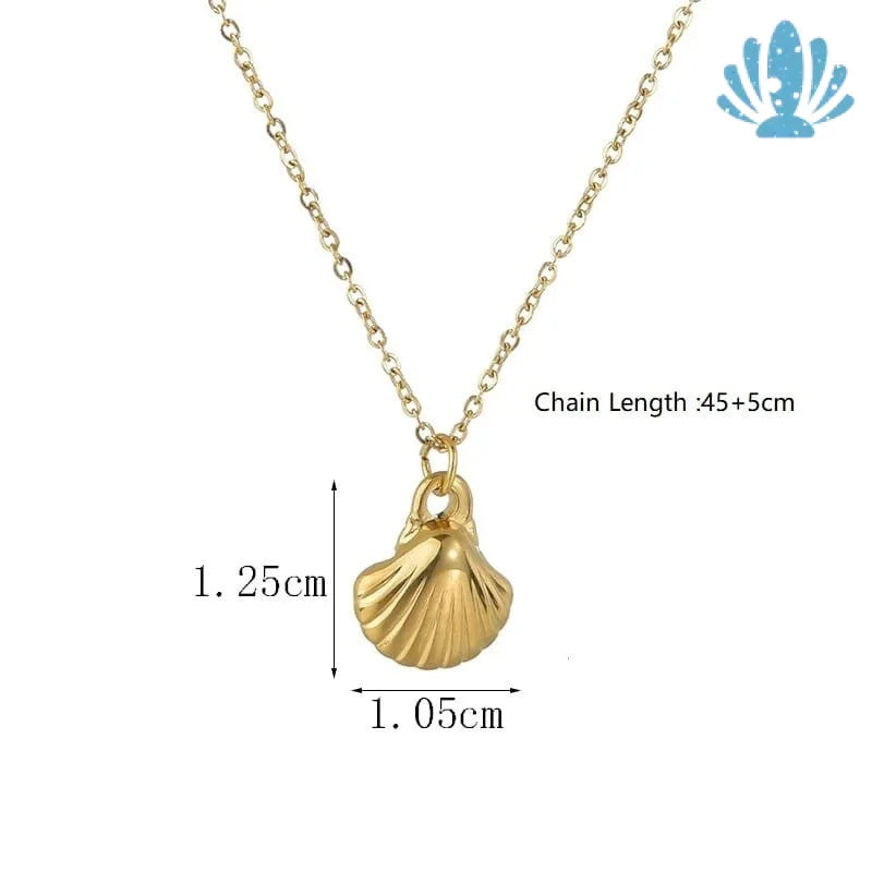 Gold seashell necklace