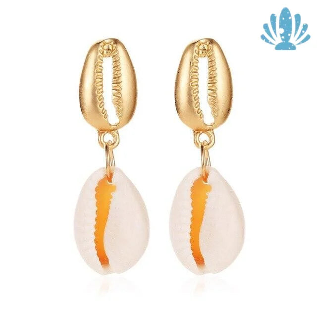 Gold shell earrings