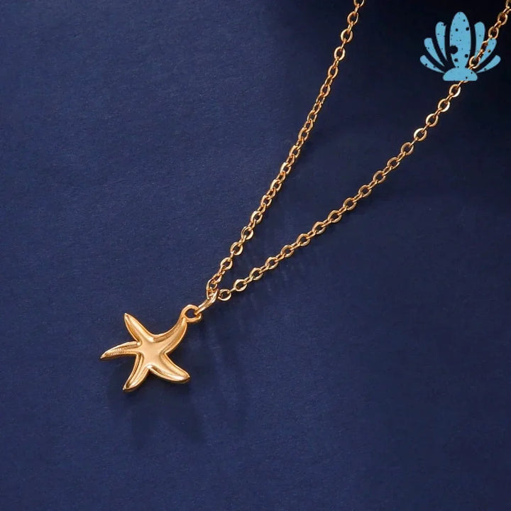 Gold starfish necklace