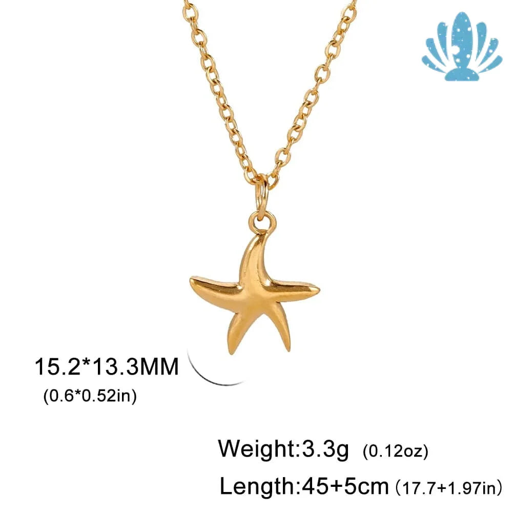 Gold starfish necklace