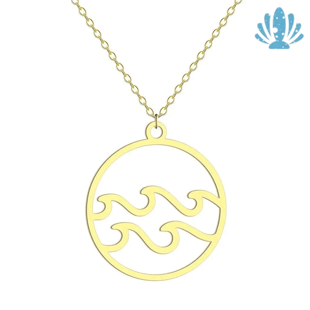 Gold wave necklace