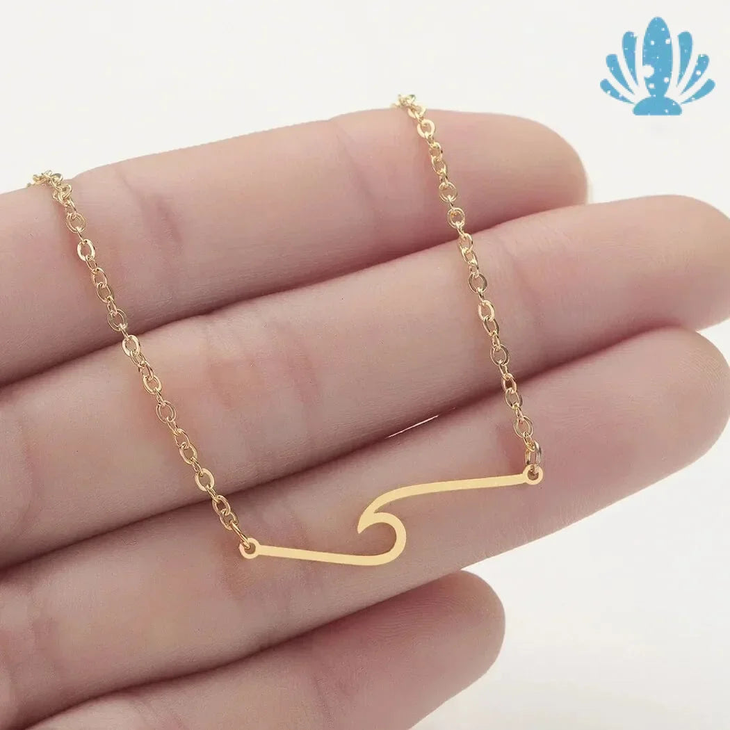 Gold wave necklace