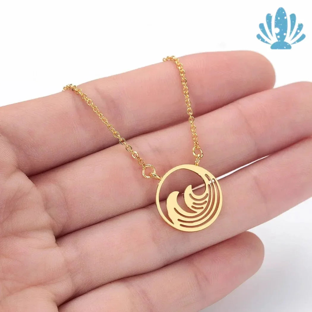 Gold wave necklace