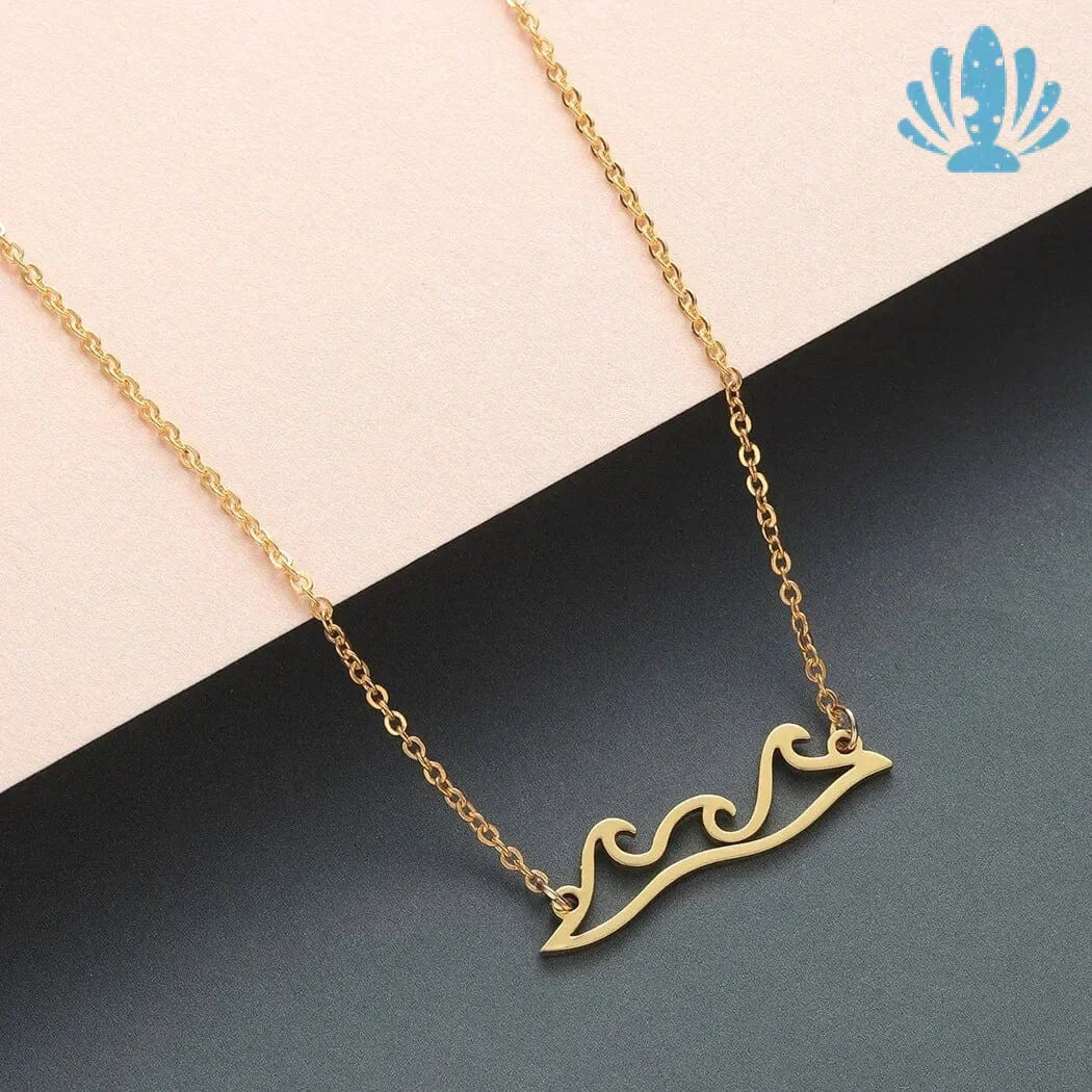 Gold wave necklace