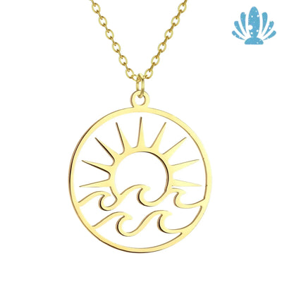 Gold wave necklace