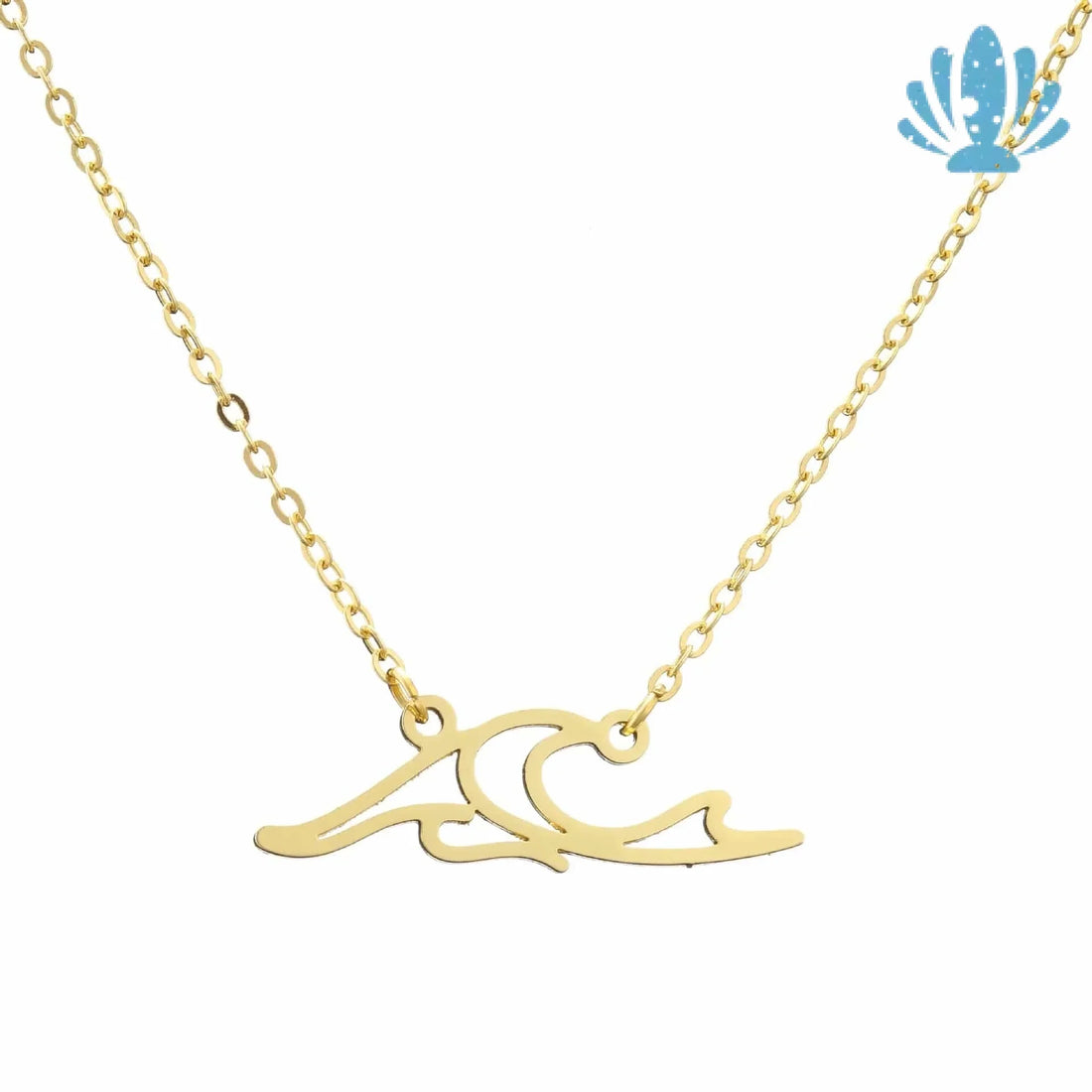 Gold wave necklace