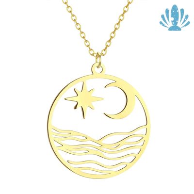 Gold wave necklace