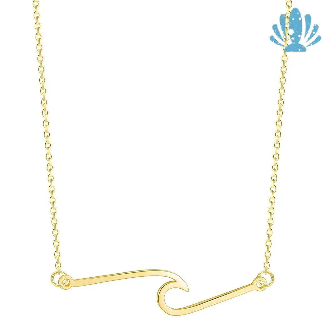 Gold wave necklace