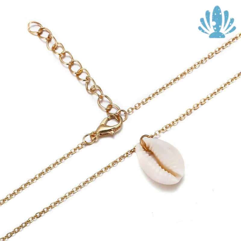 Long cowrie shell necklace