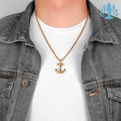 Mens anchor necklace