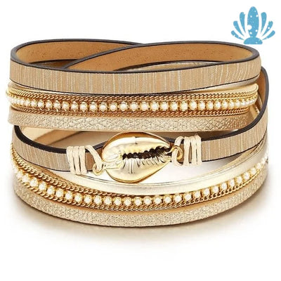 Puka shell and leather bracelets