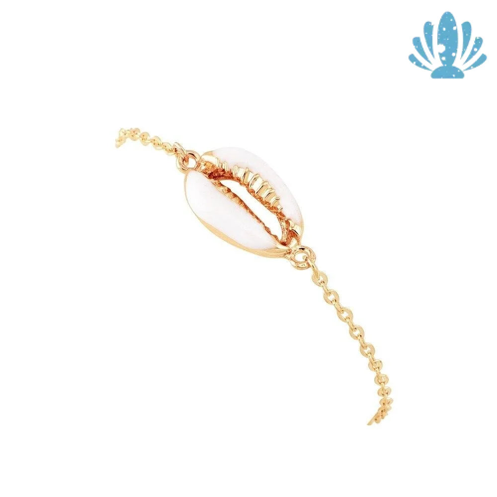 Puka shell bracelet gold