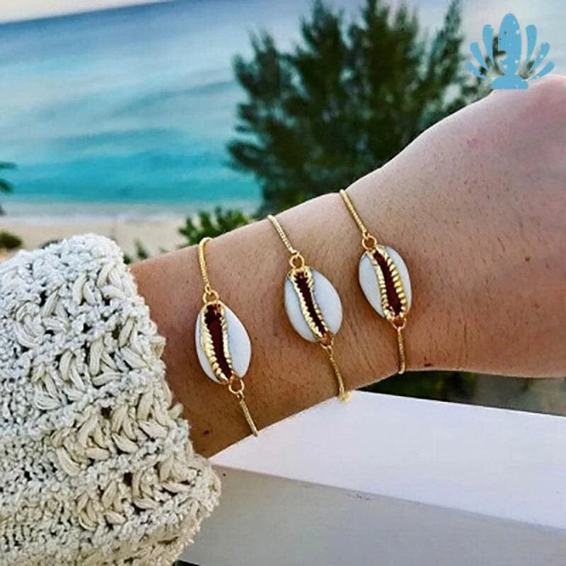 Puka shell bracelet gold