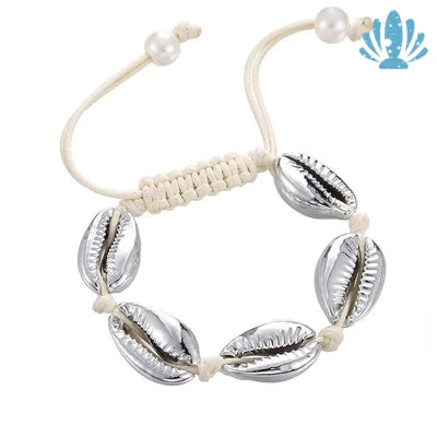 Puka shell bracelet silver