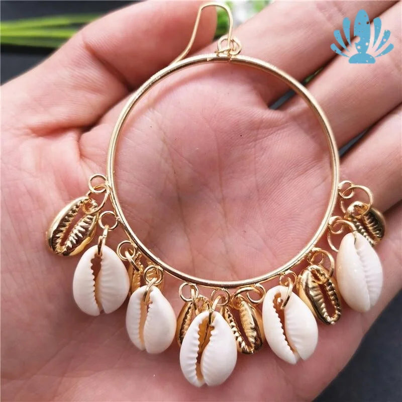 Shell hoop earrings