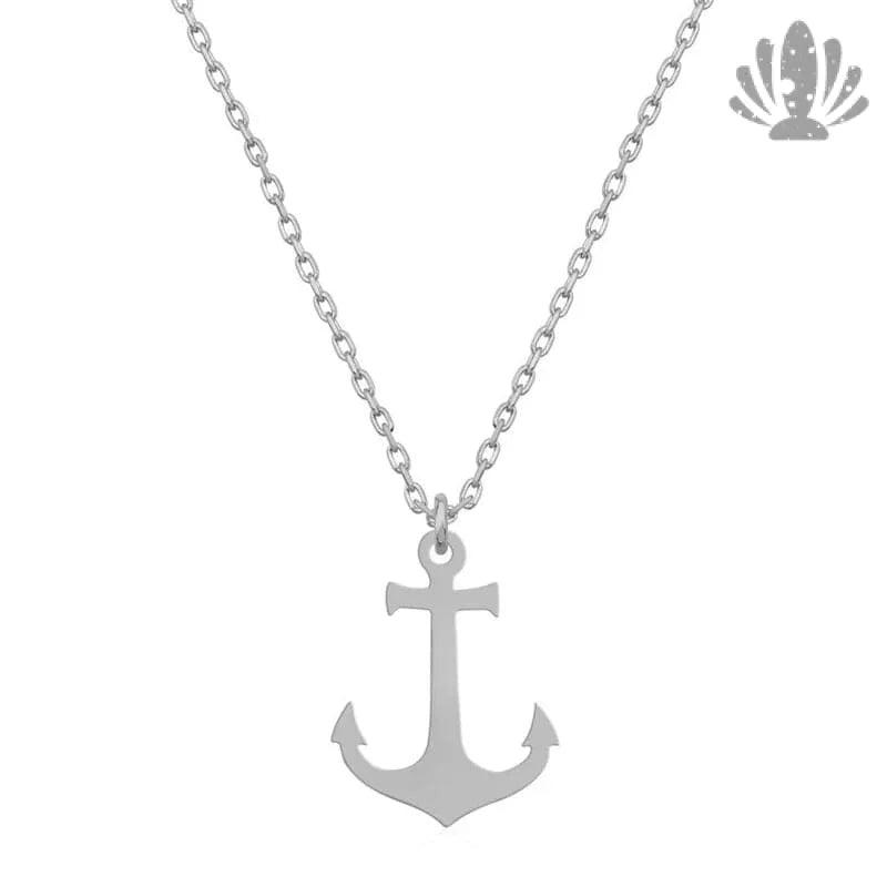 Silver anchor necklace