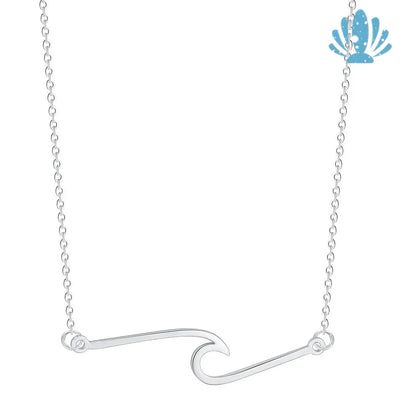 Silver wave necklace