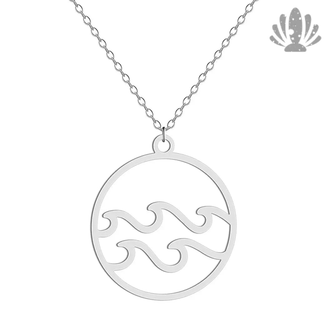 Silver wave necklace