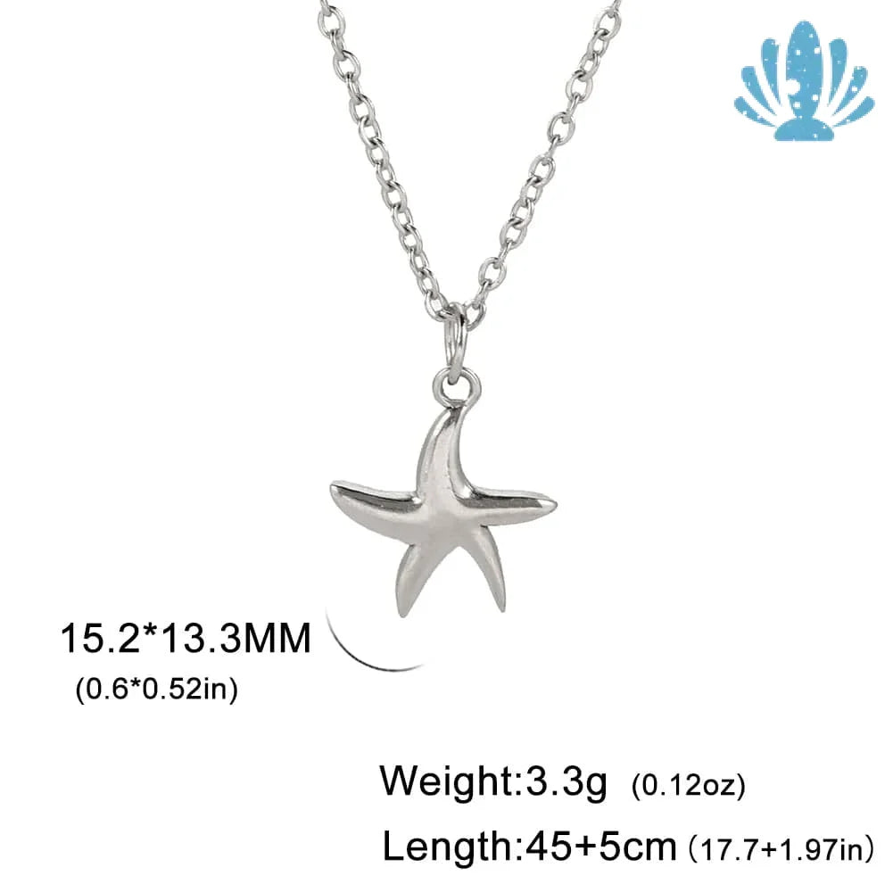 Starfish necklace silver