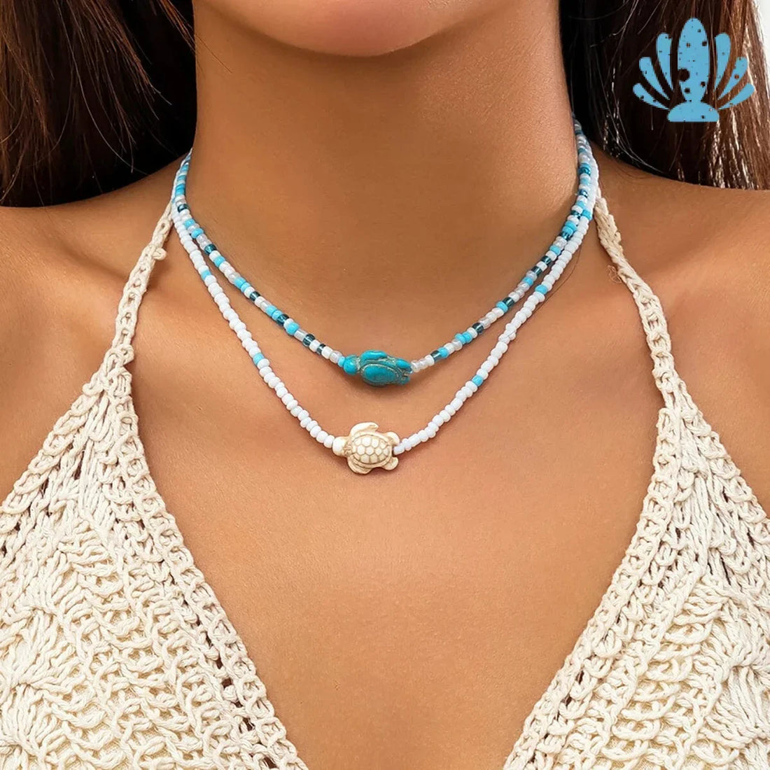 Turquoise puka shell necklace