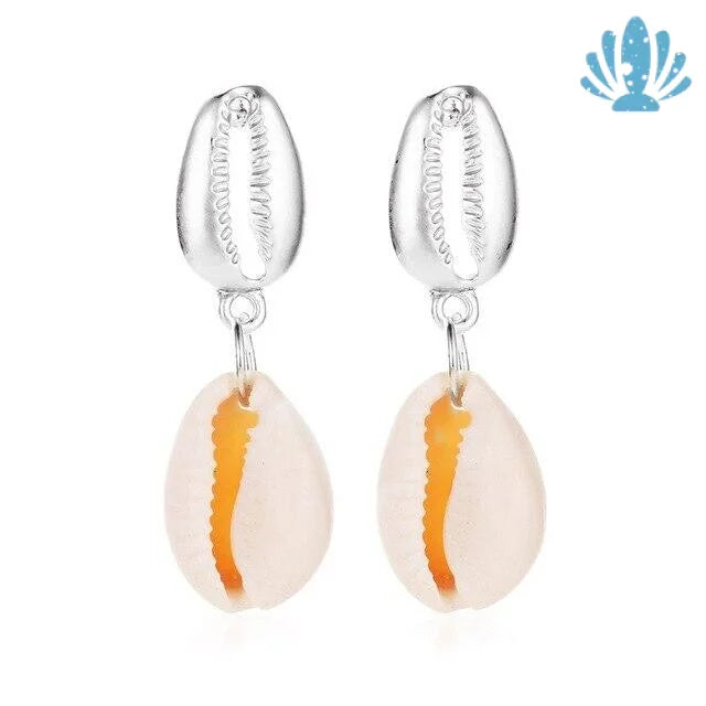 White shell earrings